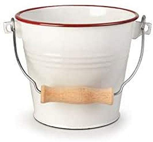 IBILI Utility Pail/Bucket 1,5 l in White/red, Wood, 14 x 14 x 20 cm