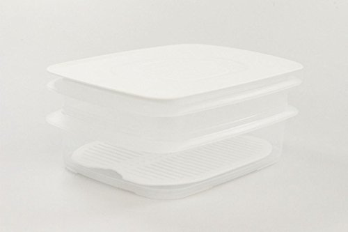 TUPPERWARE Cool`N Fresh Behälter 1,5 L + 700 ml + Gitter + Deckel weiß 10003
