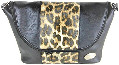 Haberland Lenkertasche Verena, schwarz/Leo, L28xH21xB10 cm, LKF560 22