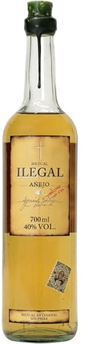 ILEGAL Anejo Mezcal, Aged in Oak Barrels, 100% Espadin Agave, 40%ABV, 70cl | Premium Aged Mezcal, Smooth Sipping Spirit, Double-Distilled, Great for Sipping Neat or on the Rocks, Gift Idea, 700ml