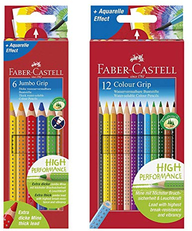 Faber-Castell Jumbo Grip 6er Pack + Colour Grip 12er Pack