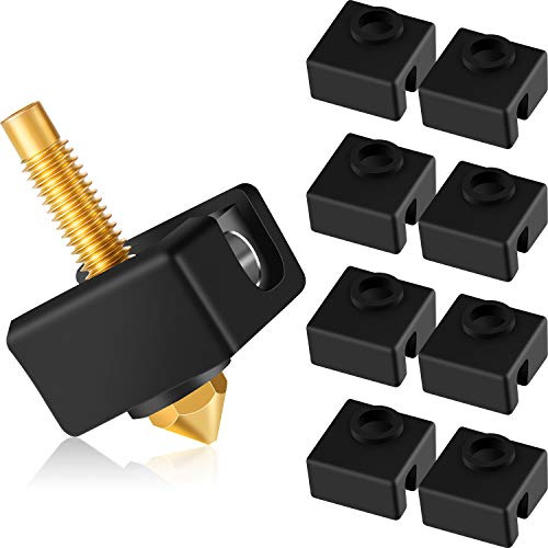 10 Pieces 3D Printer Silicone Sock 3D Printer hotend silicone cover Heater Block Cover Compatible with Creality CR-10, MK7/ 8/9, S4, S5, Anet A8, 3D Printer Hotend Extruder (Black)