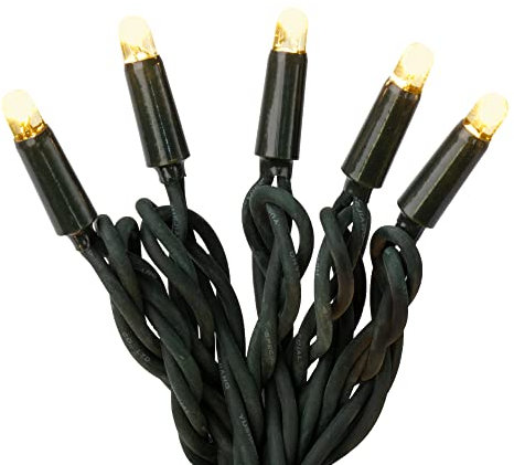 hellum LED Lichterkette Außen, verlängerbar, 7,9 m mit 80 warmweißen LEDs, grünes Kabel, ohne Netzteil, Weihnachtsbeleuchtung für Garten und Party <59lm 555110