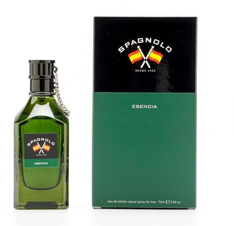 SPAGNOLO - Esencia 75 ml, Colonia Hombre, Perfume Formato Spray, Eau de Toilette Natural y Masculina, Aroma Fougère Amaderado, Fragancia Fresca, Desenfadada y de Larga Duración