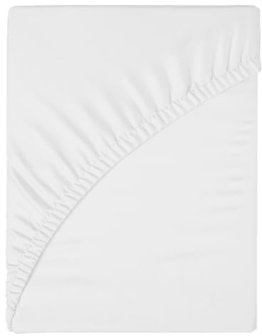 Funky Gadgets Sábanas bajeras de tamaño King, color blanco, bolsillo profundo, 30 cm, 90 g/m², microfibra cepillada suave, sábana inferior de fácil cuidado (152 x 200 cm)