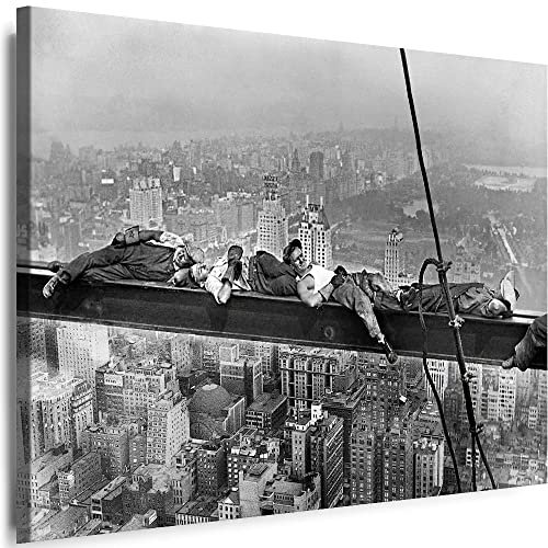 Myartstyle - Bilder Leinwand Skyline - New York Mittagspause 115 x 75 cm Xxl - 1 Teilige WandBilder Art 3D Modern Kunstdrucke w-aB-20433-65