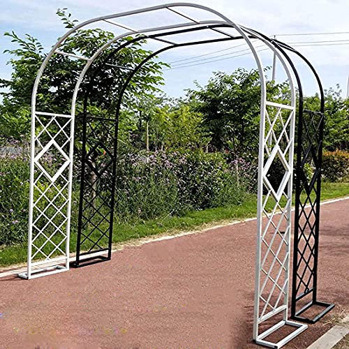 Tôle De Jardin, Arcade Treillis La Porte De Feuille Individuelle Rose/Rouille (1 Jeu), Rose Colonne De Fer En Poudre, Pour Plantes Grimpantes Pergola (Noir, Blanc),1.4Mx2.3M(55.1x90.5in)
