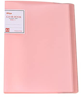 A3 40-Pags 5D Diamond Painting Bilderalbum, Diamond Painting Aufbewahrungsbuch für 80 Blatt, A3 PP Sichtbuch, Klarsichthüllen A3 (30 Pags - Pink)