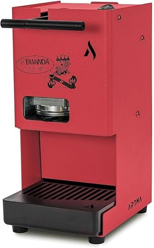 Macchina Caffè AROMA EGO'-RE, 50 CIALDE ESE 44MM COMPRESE, Macchina Caffe Cialde ESE 44MM, Macchina Per Caffè Espresso Manuale, COLORE CORALLO, Piccola e Compatta, 4Kg