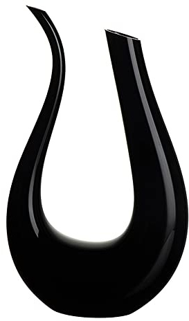 STARRY G Carafe à décanter pour vin rouge, carafe à décanter pour dégustation de vin, carafe noire solide, carafe en forme de harpe en U, carafe en verre cristal sans plomb de 1,5 l pour les amateurs