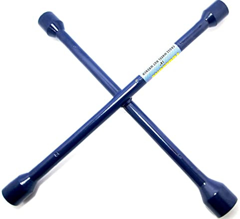 Dunnet Tools Soporte de rueda en X de cuatro vías con llave de rueda cruzada para coche, con tuerca de enchufe de 17, 19, 21, 23 mm, extracción profesional de rueda de coche, perno de tuerca de llanta