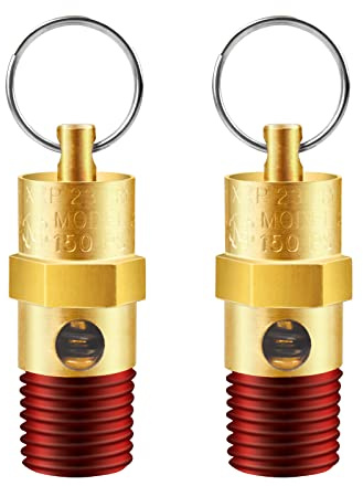 2 piezas 1/4 pulgadas macho 150PSI NPT compresor de aire válvula de alivio de presión