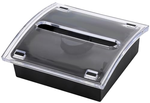 1 Pcs Pop Up Sticky Note Dispenser Sticky Note Holder Pop Up Note Dispenser Transparent Top for 3 x 3 Inch Sticky Notes School Office Home Store Black Base Clear Top (1)