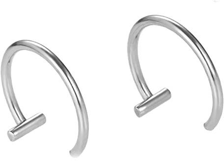 Bishilin Lippenpiercing 8mm Set, Lippenpiercing Ring Fake Chirurgenstahl C Form ohne Löcher Piercing Lippe Silber Körperpiercing