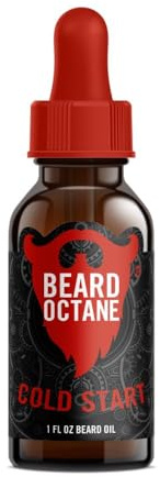 Beard Octane Beard Oil for Men – Cold Start (Peppermint, Tea Tree, Eucalyptus) – Softens & Conditions Dry Beards With Argan & Jojoba – 1oz