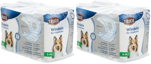 TRIXIE Windeln für Hündinnen, S-M Taillenumfang 28-40 cm, 12 Stück, 23632 (Packung mit 2)