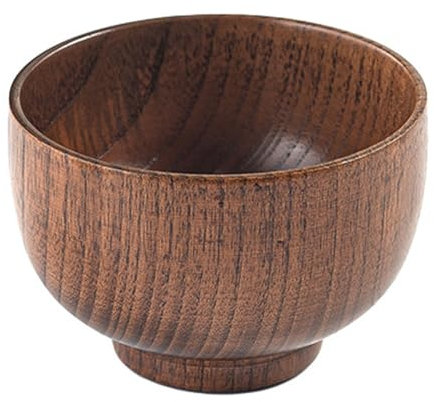 Ciotola in Legno di Giuggiola Acida, Ciotola di Riso per Zuppa in Stile Giapponese per Bambini Adulti con Finitura Laccata Antica, Prestazioni di Isolamento, (S (20x12,5x7