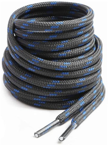 VSUDO 4mm Round Boot Laces, Two Tone Mixed Color Heavy Duty Work Boot Laces | Men Women Replacement Shoe Laces, Polyester, Stay Tied, For Work Walking Hiking Outdoor Tactical Military Motorcycle Boots