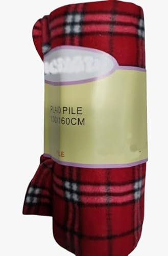 Corredocasa Plaid in Pile Extra Morbido e Soffice con Elegante Trama Scozzese Made in Italy - Leggero e Confortevole - Coperta Perfetta per Divano, (Rosso, Una piazza e mezzo 160x210)