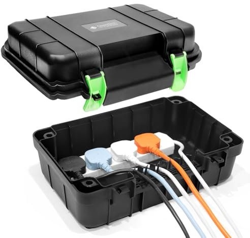 Desiretech Weatherproof Outdoor Electric Box – IP54 Rated, Heavy-Duty Power Supply for Garden Tools, DIY, and Outdoor Lighting
