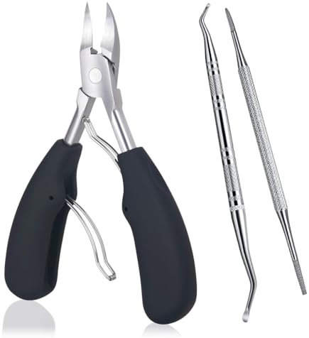 FIMWOLZ 3 Pcs Set Tagliaunghie Professionale per Unghie Spesse o Incarnite Tronchesino per Unghie Piedi in Acciaio Inox con Attrezzi per Pedicure