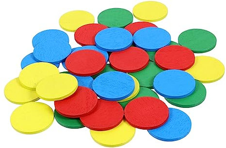 FELTECHELECTR Holzspiel Spielchips DIY Kreative Spielmünzen Kinderspielzeug Belohnungszubehör Zählen Sortieren Lernen Bunte Chips Für Lernen Und Spielen