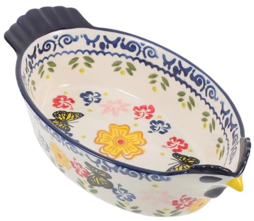 Garneck Teglia Forno in Ceramica Antiaderente con Doppie Maniglie Vassoio Versatile per Forno Domestico per Pollo Carne Verdure e Dolci Facile da Pulire e Resistente al Calore per Torte