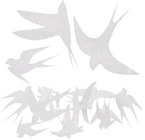 PRETYZOOM Anti-Collision Window Stickers Bird Shape Decals 20 Sheets Static Removable Pvc Window Decals for Bird Strike Prevention Home and Classroom Decoration