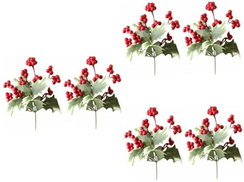 Cabilock 3 Ensembles Haricots De Baies De Noël Fausses Baies s De Houx pour Arbre De Noël s De Houx Faux Fruits Décorations De Fausses s Faux Fruits s 2 pièces * 3