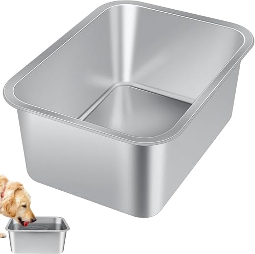 11.4 L Groß Hundenapf Edelstahl, 36×27×15cm Wassernapf Hundenapf Grosse Hunde, Wasser und Futternapf Hund Groß Anti-Fall Und Leicht Zu Reinigen, Metall Trinknapf Hund für Grosse und Mittelgroße Hunde
