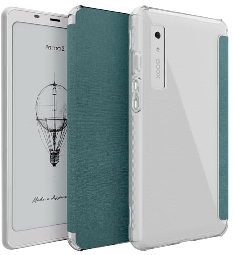 TUDIA SKN Flip V2 Funda para Onyx Boox Palma 2 – [Tecnología de encendido y apagado automático mejorada] Carcasa trasera de TPU fina transparente a prueba de golpes con funda de piel texturizada