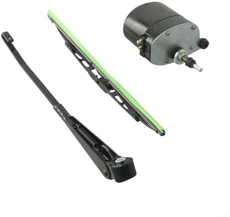 URPIZY 12V Scheibenwischermotor Mit Wischerarm Für Boote Und Wohnmobile, 300Mm Wischblatt, 45-120° Winkel, Schwarz(MOTOR + WIPER)