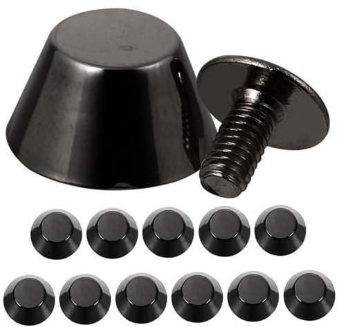 Angoily Tornillos De Bolsa De Aleación De Zinc 12 Mm Color Gris Oscuro Accesorios De Bricolaje para Decoración De Bolsos y Tacos De Pies De Bolsa 12 Piezas para Manualidades