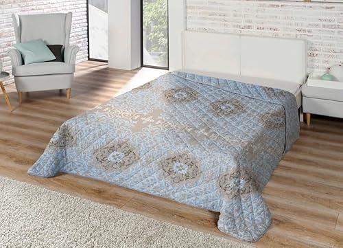 Home Oase XXL Tagesdecke Steppdecke Bettüberwurf Decke Bettdecke gesteppt 220x240cm Hellblau