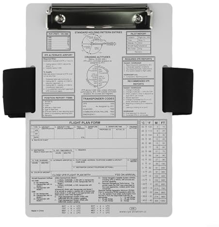 Genouillère pilote en aluminium lisse pour enregistrer les informations de vol importantes (IFR+A)