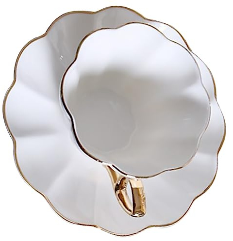 Sosoport Tasse à Café Céramique Style Européen Vintage Avec Soucoupe Pour Thé Lait Boissons Chaudes