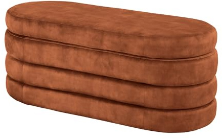 Riess Ambiente Extravagante Polsterbank Vogue 115cm - rost braun - Samt Sitzbank mit Stauraum modern Schlafzimmer Flur