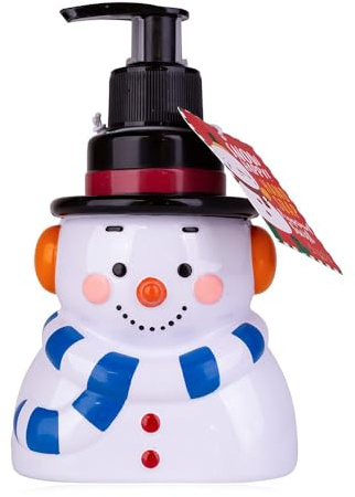 Seifenspender Schneemann 350 ml - Flüssigseife im Pumpspender, Duft Peppermint Swirl, Seife Winter Schnee, Handseife Weihnachten, Wichtelgeschenk
