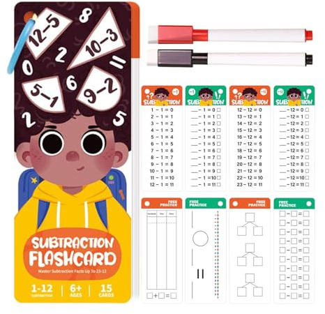 Matematik Flash-kort - D Mathematic Practice Learning Games - Matematiskt lärande Flash-kort med 2 pennor | för och grundskoleelever för pojkar och elever