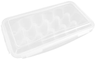 Hemobllo Contenitore per Uova Design Vassoio Portauova per Frigorifero Distributore di Uova Trasparente Organizer Coperchio Ermetico