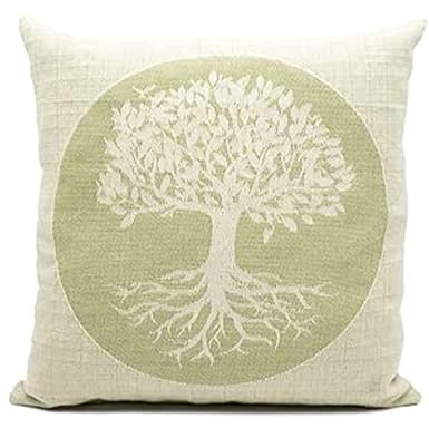 Zirbenkissen 25x25cm – Natürliches Schlafkissen aus 100% natürlichen Zirbenspänen und Bio Baumwolle mit Reißverschluss | Dekoratives Kissen mit Lebensbaum für Wohnzimmer, Schlafzimmer oder Gästezimmer