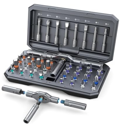 Ratchet Screwdriver Set,42 in 1 Multi Bit Ratchet Wrench Screwdriver Set for Computer, Eyeglass, Bicycles, Watch, Ring Doorbell, Furniture and DIY (42 in 1)