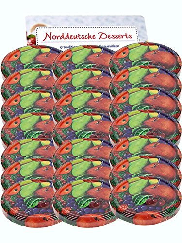 50er Set Ersatzdeckel Twist-Off-Deckel für Sturzgläser To 82 Obst Sturzglas passend für 230, 350, 435, 540, 565 ml Einmachgläser Einkochgläser