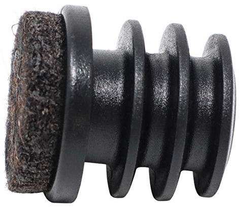Adsamm® / 4 x puntali alettati a incastro con feltro/neri/Ø 18-20 mm/tondi/piedini in polietilene con feltro per gambe di mobili in tubolare/puntali protettivi per arredi