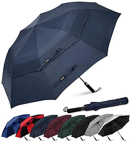 G4Free 62 inch Ombrello da Golf Portatile Aperto Automatico Ombrello da Viaggio Compatto Ombrelli Sportivi a Doppio Baldacchino Ventilati di Grandi Dimensioni e Antivento