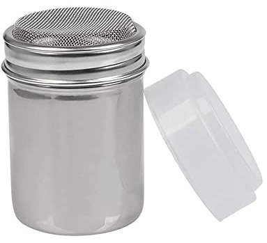 Uhat Chocolate Shaker Duster Stainless Steel Powder Shaker with Lid Icing Sugar Salt Cocoa Flour Coffee Sifter