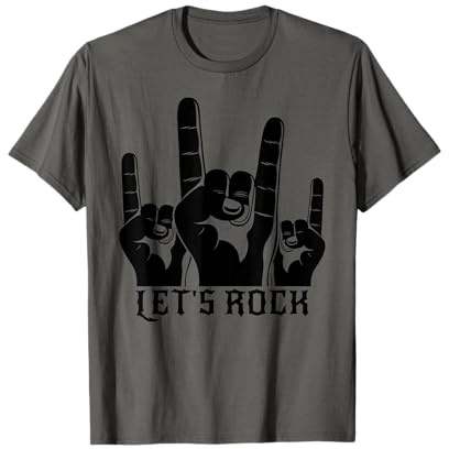 Let's Rock Teufelsgruß Pommesgabel Metalhand & Roll Rocker T-Shirt