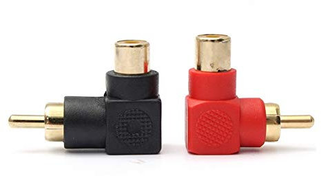 Xiaohu Connettore per Cavo PAGINTO MULTIOLORI 1Pair/2 Pezzi adattatori Maschio a Femmina Adattatore Audio di 90 Gradi RCA ad Angolo retto connettore Spina Gomito da 90 Gradi