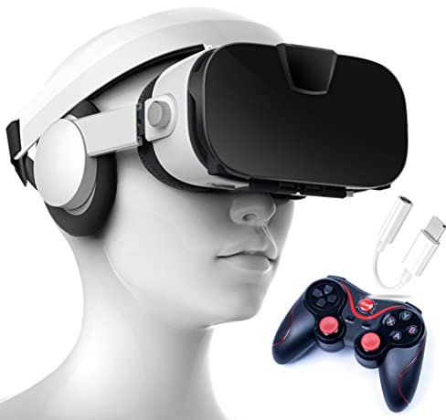 Occhiali VR, Visore Realtà Virtuale, Cuffie 3D VR Compatibile con Tutti Gli, Lente Regolabile per Film e Giochi 3D, per iPhone 13 Pro Max/13 Pro/13/12/11, per Samsung Galaxy S21, Huawei, Xiaomi
