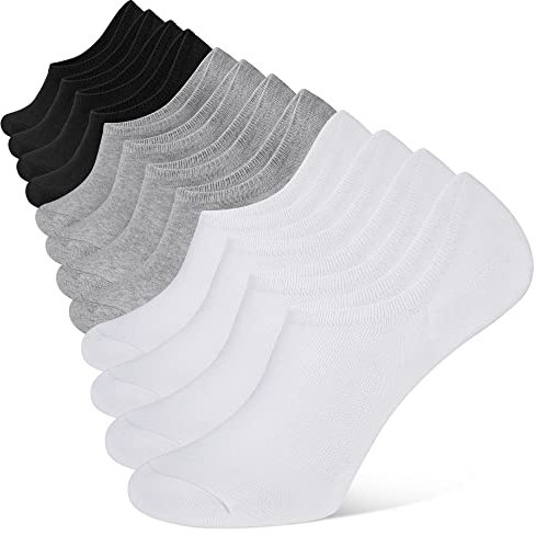 Mens No Show Trainer Socks 6-9/9-12 Invisible Socks for Men Low Cut Cotton Socks Non-Slip Silicone Stripes Mens Trainer Socks (as8, numeric, numeric_9, numeric_12, regular, regular, Mixed color)